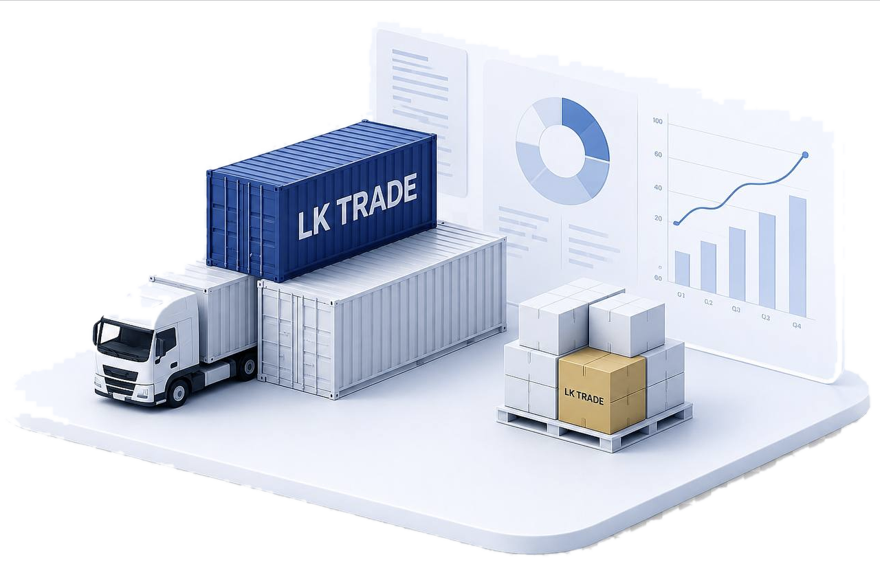 Оптимизационная логистика LK TRADE: контейнеры, грузовик, паллета и аналитика